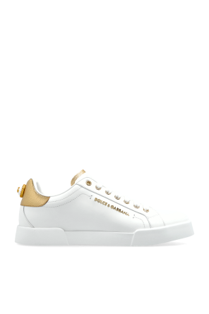スニーカー DOLCE  GABBANA Women Sneakers CK1602 AN298 8B996 White Calfskin Portofino sneakers with DG logo in White for Women